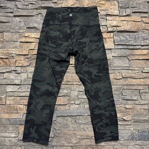 Lululemon Align Leggings Women 6 Small Green Camouflage Gym Run Activewear Pants